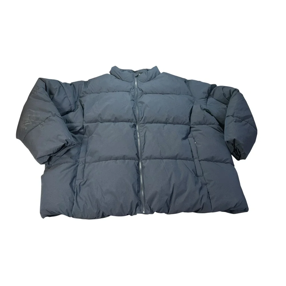 Amazon Essentials Mens Puffer Jacket Navy Blue Full Zip Quilted Coat 5XL